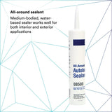 3M 08500 All-Around Autobody Sealant, Medium-Bodied, Water-Based, Quick-Drying, White, 1/10 gal 10 fl oz Cartridge (7000046622) (12 Pack) - 4