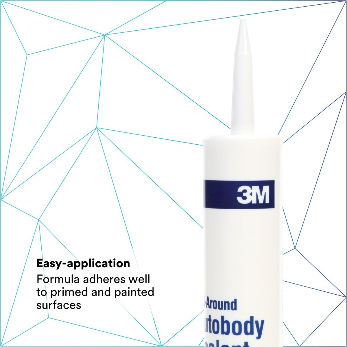3M 08500 All-Around Autobody Sealant, Medium-Bodied, Water-Based, Quick-Drying, White, 1/10 gal 10 fl oz Cartridge (7000046622) (12 Pack) - 5
