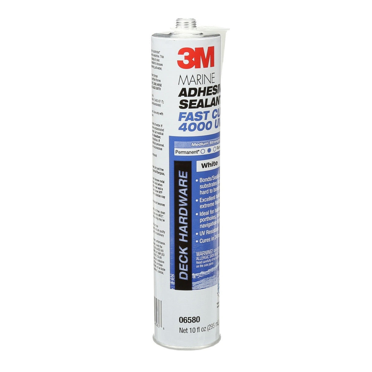 3M 4000 UV Marine Adhesive Sealant Fast Cure, White, Medium Strength, UV Resistant, 295 mL Cartridge, 10 fl oz (6580) (7000046623) (12 Pack) - 2