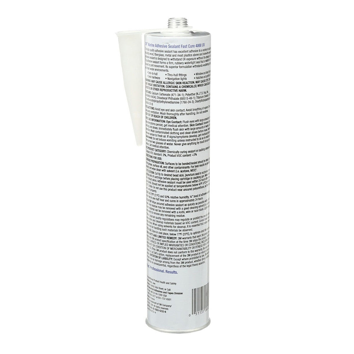 3M 4000 UV Marine Adhesive Sealant Fast Cure, White, Medium Strength, UV Resistant, 295 mL Cartridge, 10 fl oz (6580) (7000046623) (12 Pack) - 4