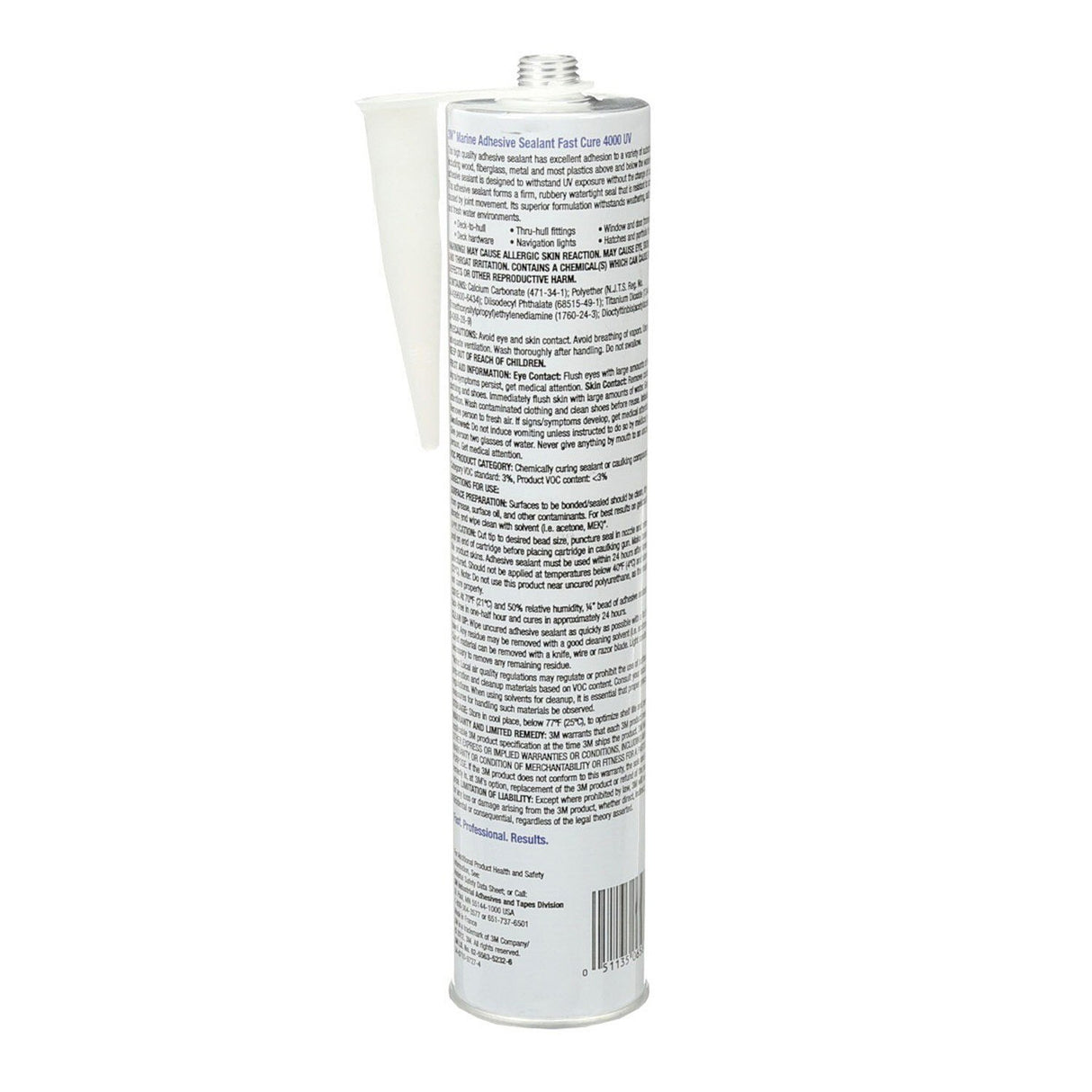 3M 4000 UV 6580 Marine Adhesive Sealant Fast Cure, White, Medium Strength, UV Resistant, 295 mL Cartridge, 10 fl oz (7000046623) - 4