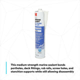 3M 4000 UV Marine Adhesive Sealant Fast Cure, White, Medium Strength, UV Resistant, 295 mL Cartridge, 10 fl oz (6580) (7000046623) (12 Pack) - 7