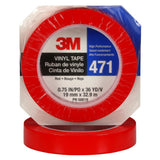 3M 471 Vinyl Tape, Red, 3/4 in x 36 yd, 5.2 mil (7000047452) (48 Pack) - 5