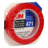 3M 471 Vinyl Tape, Red, 3/4 in x 36 yd, 5.2 mil (7000047452) (48 Pack) - 6
