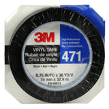 3M 471 Vinyl Tape, Black, 3/4 in x 36 yd, 5.2 mil (7000047457) (48 Pack) - 7