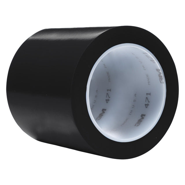 3M 471 Vinyl Tape, Black, 4 in x 36 yd, 5.2 mil (7000047460) (8 Pack)