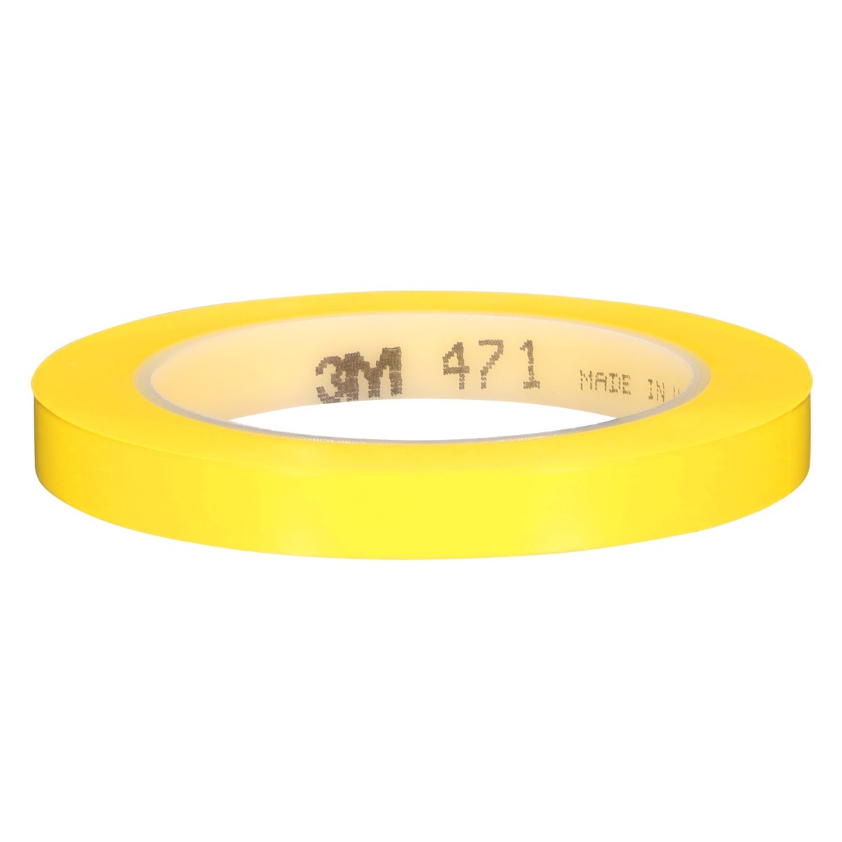 3M 471 Vinyl Tape, Yellow, 1/2 in x 36 yd, 5.2 mil (7000047466) (72 Pack) - 5