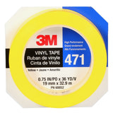 3M 471 Vinyl Tape, Yellow, 3/4 in x 36 yd, 5.2 mil (7000047467) (48 Pack) - 3