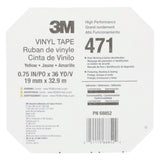3M 471 Vinyl Tape, Yellow, 3/4 in x 36 yd, 5.2 mil (7000047467) (48 Pack) - 9