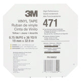 3M 471 Vinyl Tape, Yellow, 3/4 in x 36 yd, 5.2 mil (7000047467) (48 Pack) - 9