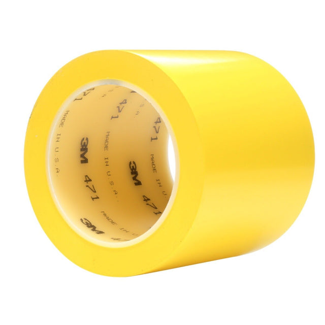 3M 471 Vinyl Tape, Yellow, 4 in x 36 yd, 5.2 mil (7000047471) (8 Pack)