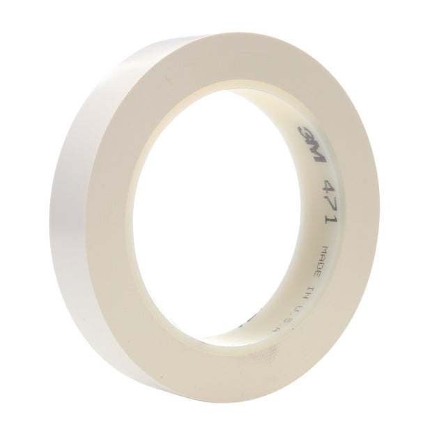 3M 471 Vinyl Tape, White, 3/4 in x 36 yd, 5.2 mil (7000047473) (48 Pack)