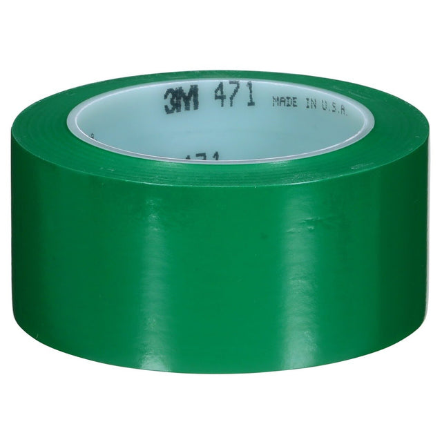 3M 471 6468 Vinyl Tape, Green, 3 in x 36 yd, 5.2 mil (7000047480) (12 Pack)