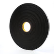 3M 4508 Vinyl Foam Tape, Black, 3/8 in x 36 yd, 125 mil (7000047495) (24 Pack)