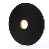 3M 4508 Vinyl Foam Tape, Black, 3/8 in x 36 yd, 125 mil (7000047495) (24 Pack)