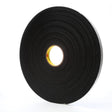 3M 4508 3312 Vinyl Foam Tape Black 1/2 in x 36 yd 125 mil (7000047496) (18 Pack)