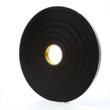 3M 7000047497 Vinyl Foam Tape 4508, Black, 1 in x 36 yd, 125 mil, 9 per (9 Pack)