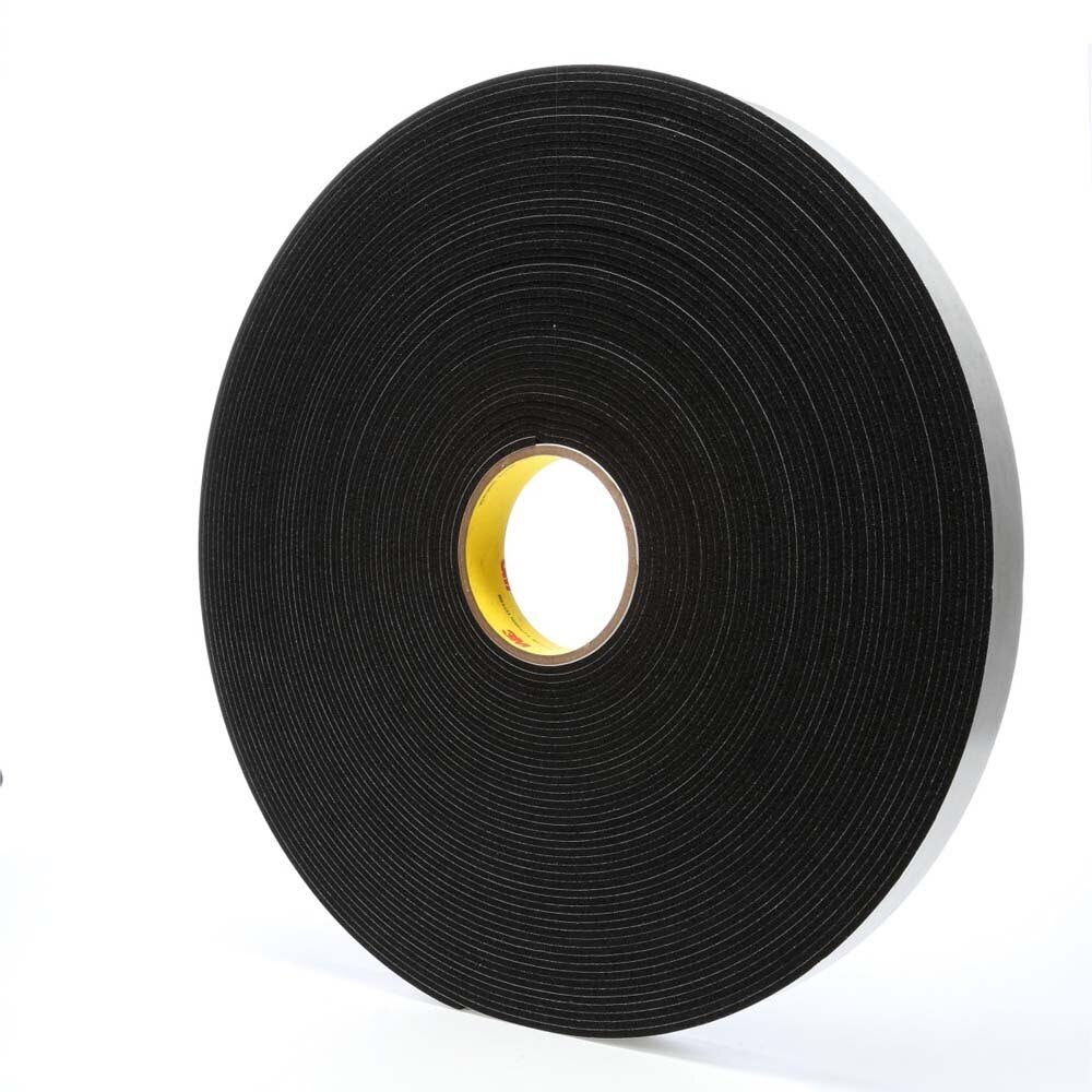 3M 7000047497 Vinyl Foam Tape 4508, Black, 1 in x 36 yd, 125 mil, 9 per (9 Pack) - 2