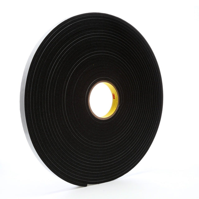 3M 4504 3319 Vinyl Foam Tape, Black, 3/4 in x 18 yd, 250 mil (7000047498) (144 Pack)