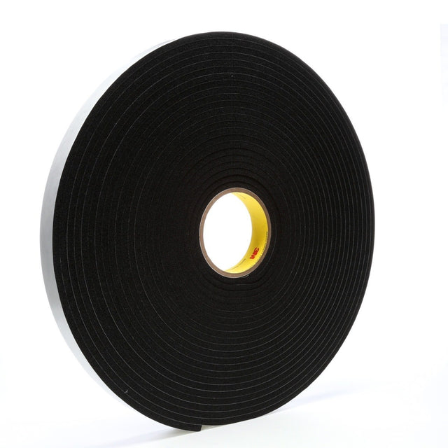 3M 4504 Vinyl Foam Tape, Black, 1 in x 18 yd, 250 mil (7000047499) (9 Pack)