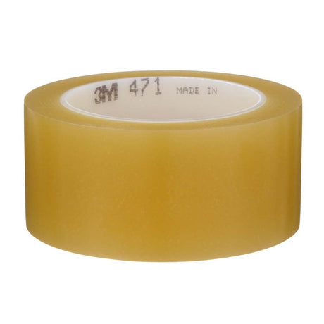 3M 7000048403 Vinyl Tape 471, 2" x 36 yd 5.2 mil, Transparent (24 Pack)