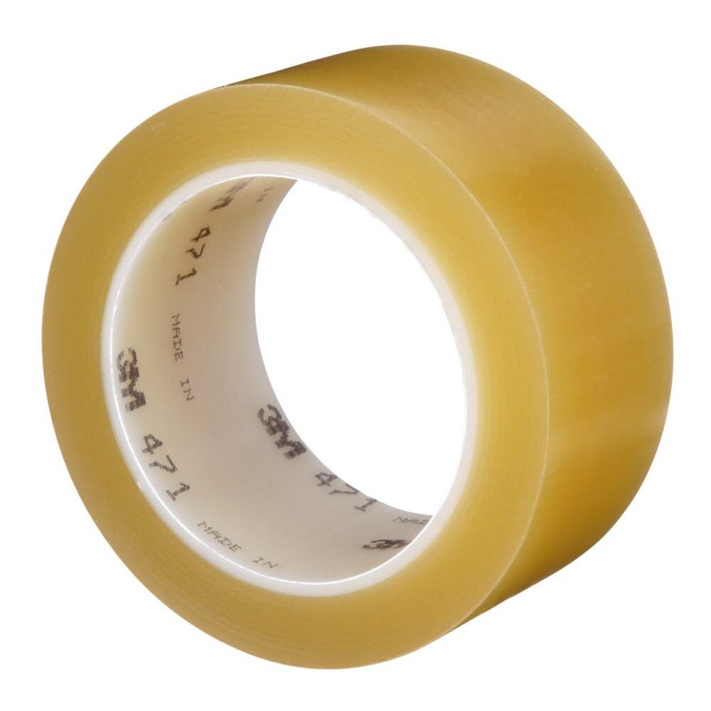 3M 7000048403 Vinyl Tape 471, 2" x 36 yd 5.2 mil, Transparent (24 Pack) - 3