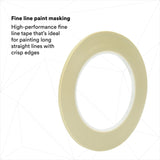 3M 218 Scotch Fine Line Premium Masking Tape, Green, 1/8 in x 60 yd x 4.7 mil (7000048455) (12 Pack) - 2