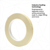 3M Scotch Fine Line Premium Masking Tape, Sand, 1/2 in x 60 yd, Polypropylene Roll (218) (7000048458) (12 Pack) - 8