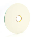 3M 4008 Double Coated Urethane Foam Tape, Off White, 1/2 in x 36 yd, 125 mil (7000048481) (18 Pack)