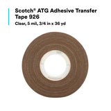 3M 926 924 Scotch ATG Adhesive Transfer Tape, Clear, 5 mil, 3/4 in x 36 yd (7000048495) (48 Pack) - 2