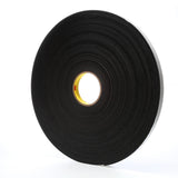 3M 4508 Vinyl Foam Tape, Black, 3/4 in x 36 yd, 125 mil, Single Sided Acrylic Adhesive (7000048509) (12 Pack)