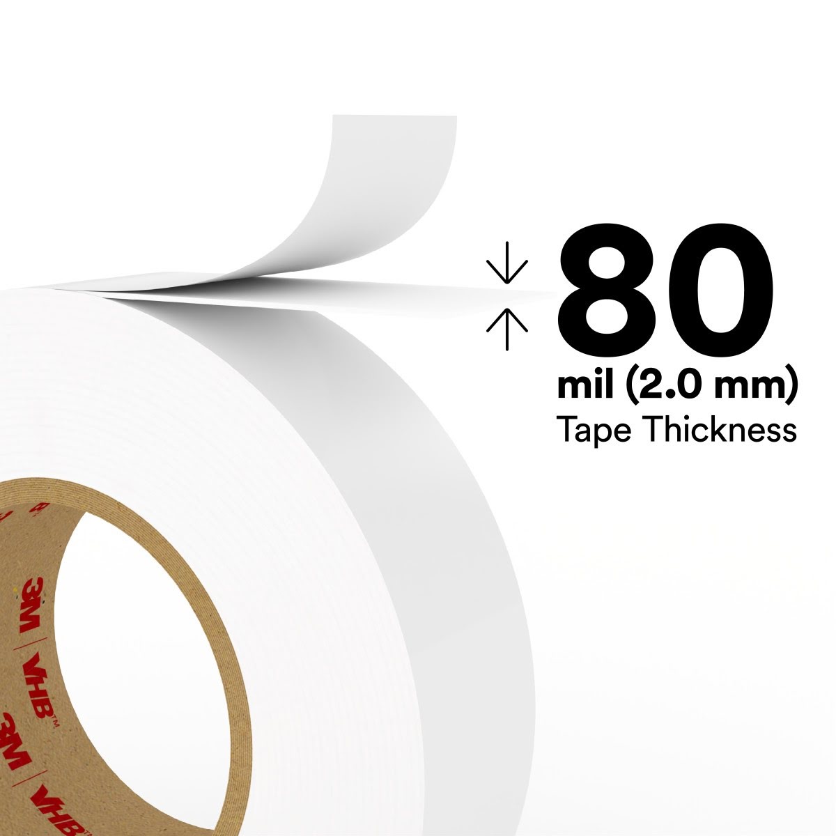 3M 4955 Double Sided Acrylic Foam Tape, White, 3/4 in x 36 yd, 80 mil (7000048520) (12 Pack) - 7