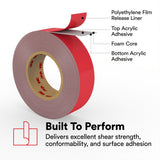 3M 4941 4941F VHB Tape F, Gray, 1 in x 36 yd, 45 mil, Film Liner (7000048646) (9 Pack) - 6