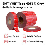 3M 4956 4956F VHB Tape F, Gray, 1 in x 36 yd, 62 mil, Film Liner (7000048647) (9 Pack) - 5
