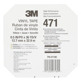 3M 471 Vinyl Tape, Yellow, 3/8 in x 36 yd, 5.2 mil (7000048775) (96 Pack) - 10