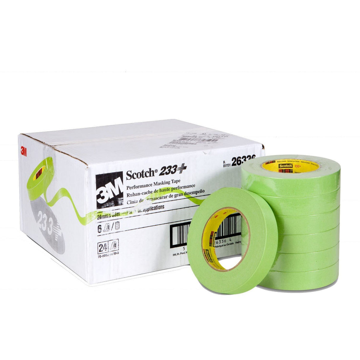 3M 233+ 26336 Scotch Performance Masking Tape, Green, 24 mm x 55 m (7000048804) (24 Pack) - 4