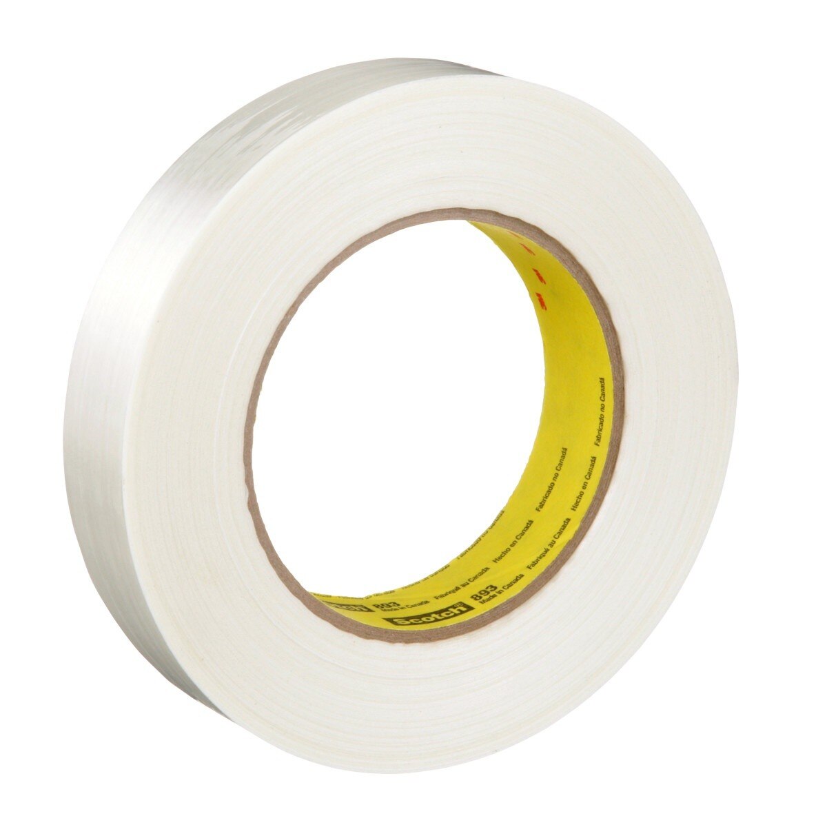 3M 893 Scotch Filament Tape, Clear, 24 mm x 55 m, 6 mil (7000048809) (36 Pack)