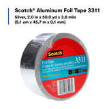 3M 3311 Scotch Aluminum Foil Tape, Silver, 2 in x 50 yd, 3.6 mil (7000049174) (12 Pack) - 4