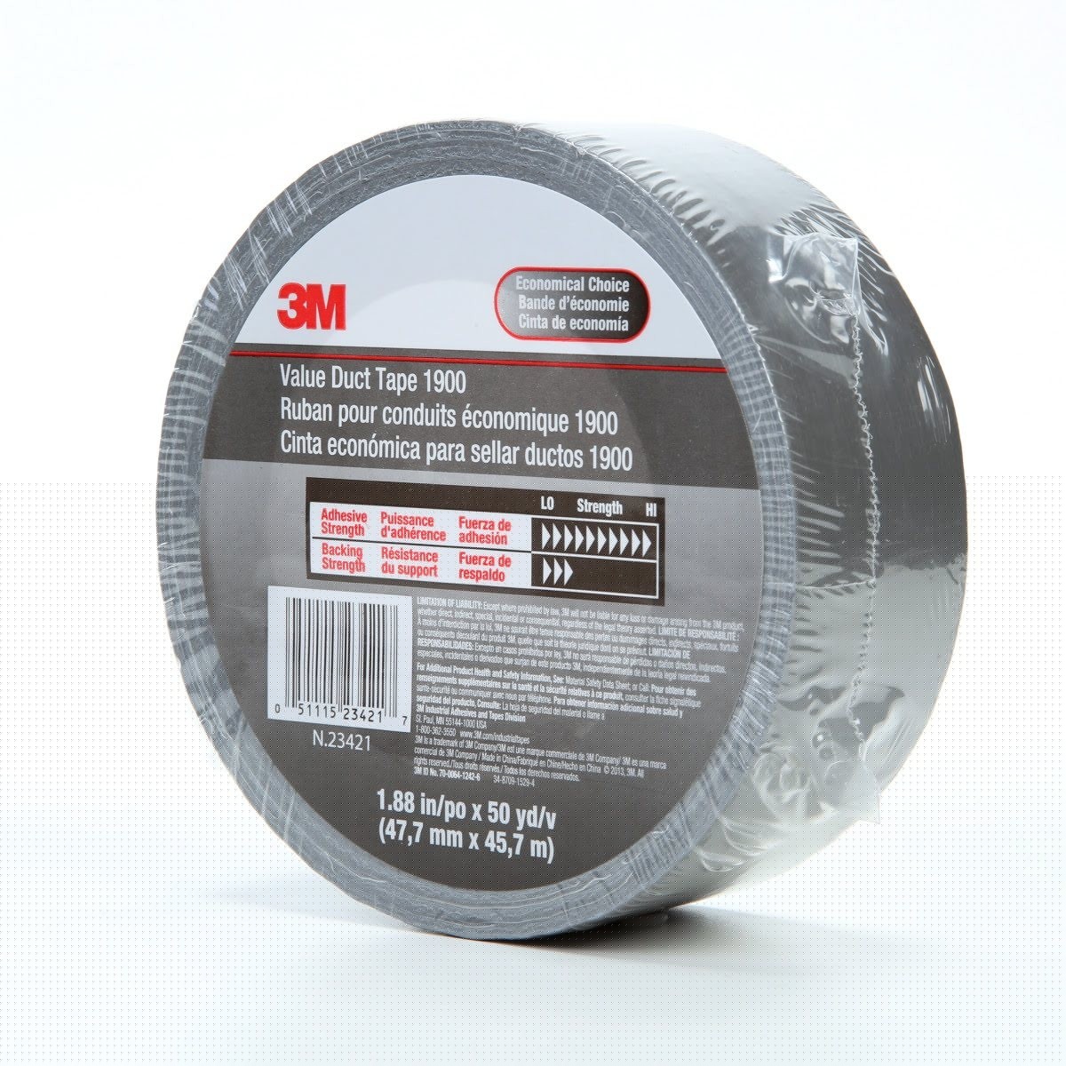 3M 1900 Value Duct Tape, Silver, 1-7/8 in x 50 yd, 5.8 mil (7000049202) (24 Pack)