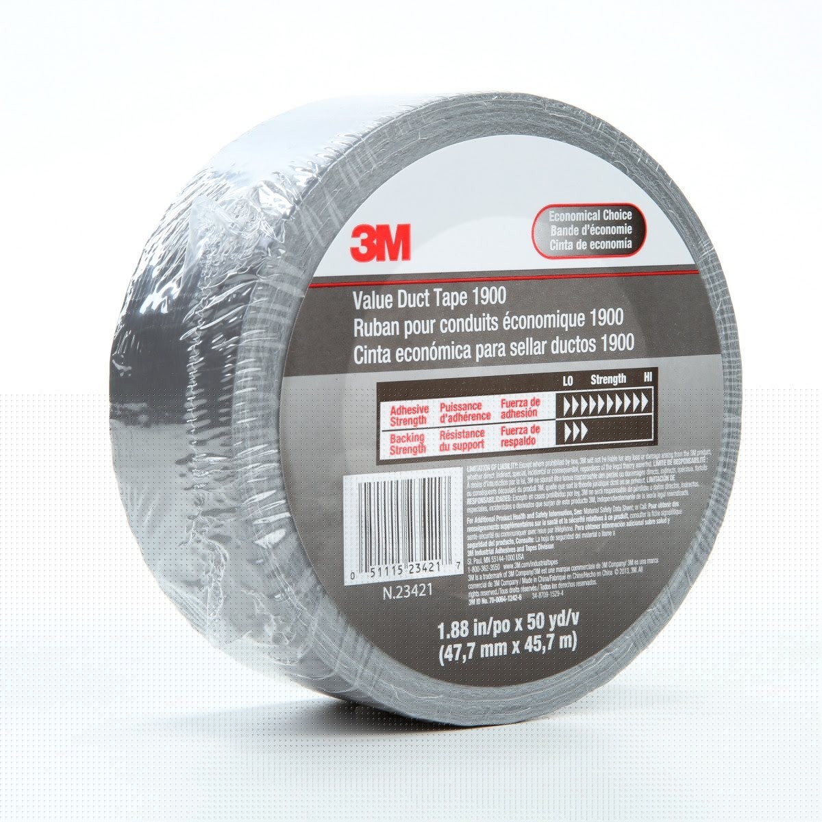 3M 1900 Value Duct Tape, Silver, 1-7/8 in x 50 yd, 5.8 mil (7000049202) (24 Pack) - 4