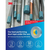 3M 8979 Performance Plus Duct Tape, Slate Blue, 96 mm x 54.8 m, 12.1 mil, Clean Removal, UV and Weather Resistant (7000049207) (12 Pack) - 9