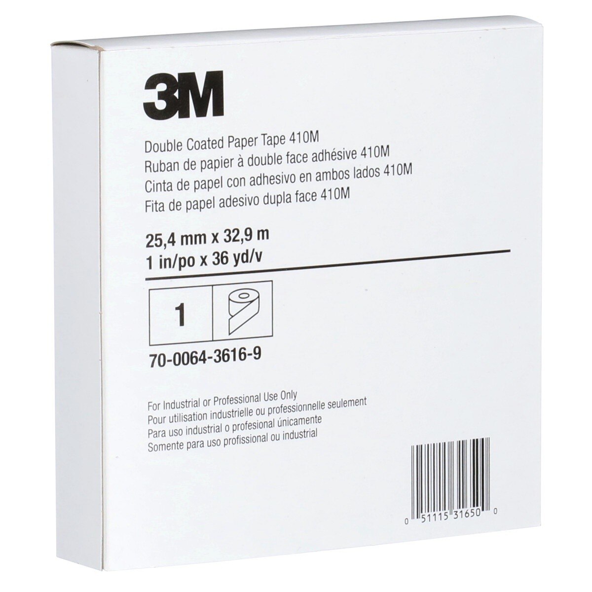 3M 410M Scotch Double Coated Paper Tape, Natural, 1 in x 36 yd, 5 mil (7000049274) (36 Pack) - 6