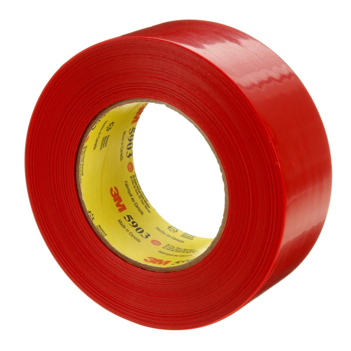 3M 5903 Outdoor Masking Poly Tape, Red, 1.88 in x 60 yd, 7.5 mil (7000049309) (24 Pack) - 2