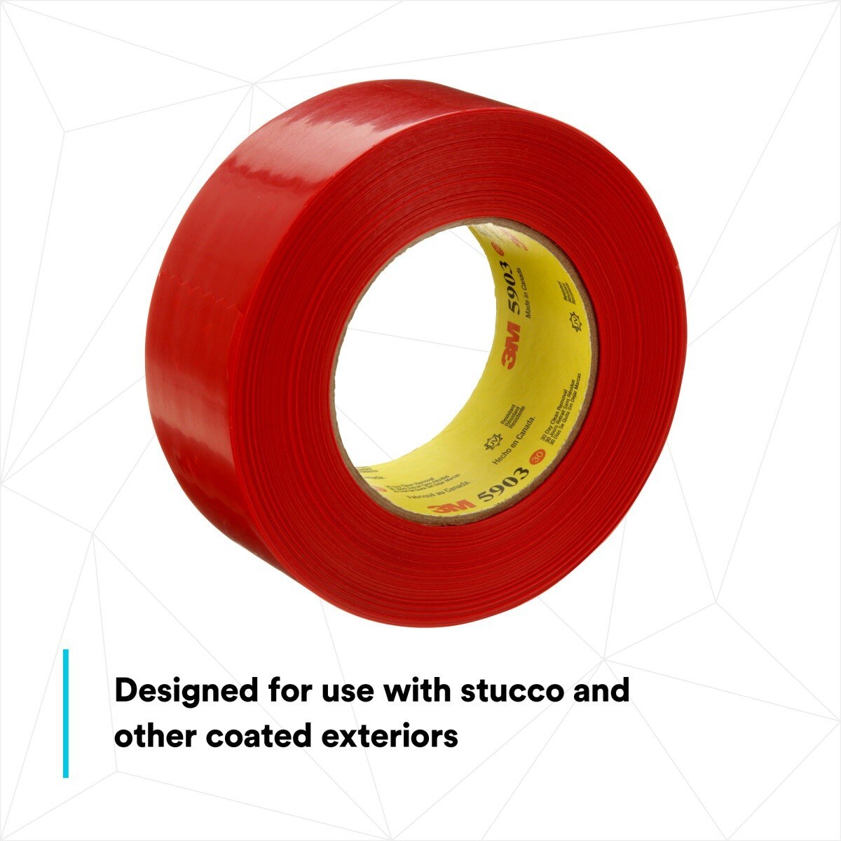 3M 5903 Outdoor Masking Poly Tape, Red, 1.88 in x 60 yd, 7.5 mil (7000049309) (24 Pack) - 10