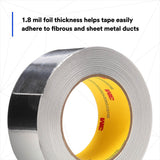 3M 3380 Aluminum Foil Tape, Silver, 48 mm x 45 m, 3.25 mil (7000049613) (24 Pack) - 3