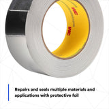 3M 3380 Aluminum Foil Tape, Silver, 48 mm x 45 m, 3.25 mil (7000049613) (24 Pack) - 4