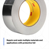 3M 3380 Aluminum Foil Tape, Silver, 48 mm x 45 m, 3.25 mil (7000049613) (24 Pack) - 4