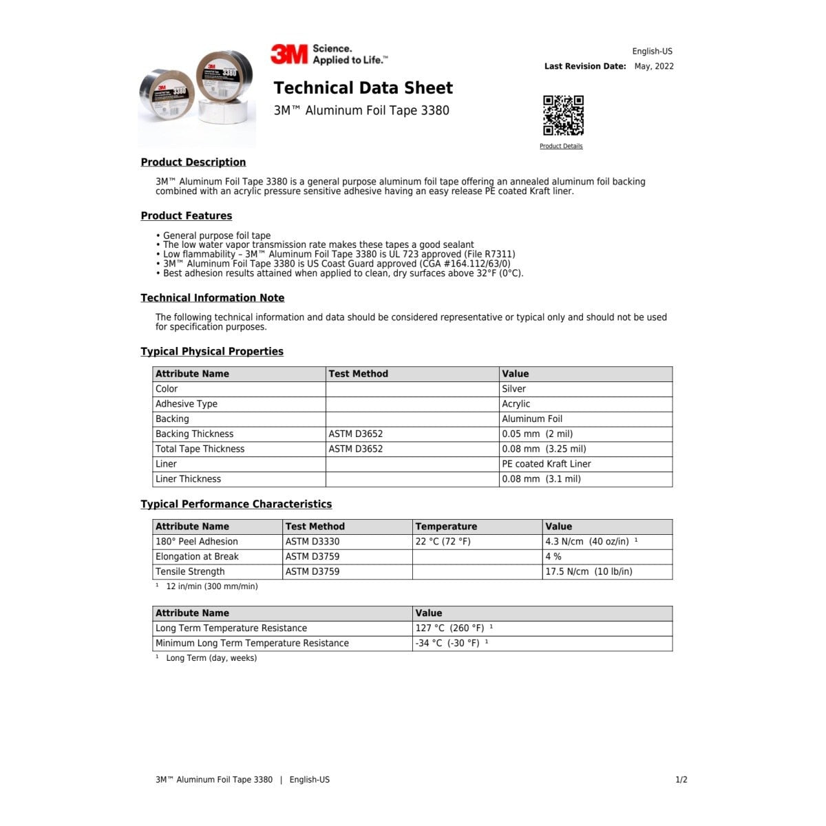 3M 3380 Aluminum Foil Tape, Silver, 48 mm x 45 m, 3.25 mil (7000049613) (24 Pack) - 9