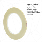 3M 218 Scotch Fine Line Premium Masking Tape, Green, 3/16 in x 60 yd, 5.0 mil, High Performance Polypropylene Tape (7000050050) (12 Pack) - 4