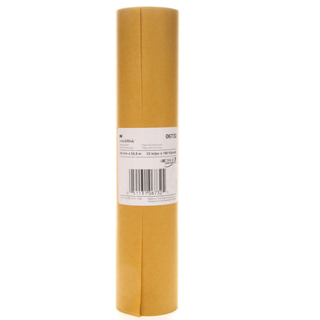 3M Scotchblok Masking Paper, Polycoated Backing, Bleed Through Resistant, Gold, 12 in x 180 ft (06732) (7000051821) (12 Pack)